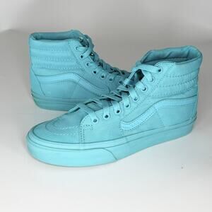 Vans Old Skool Canvas Hi Top Sneakers Shoes Turquoise Blue Women 6.5 / Youth 5